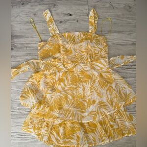 Yellow Floral Romper Dress